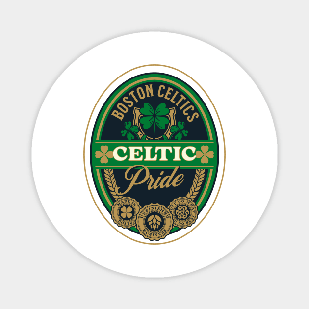 Celtics Pride: Black T-Shirt Magnet by The Trailing Stop